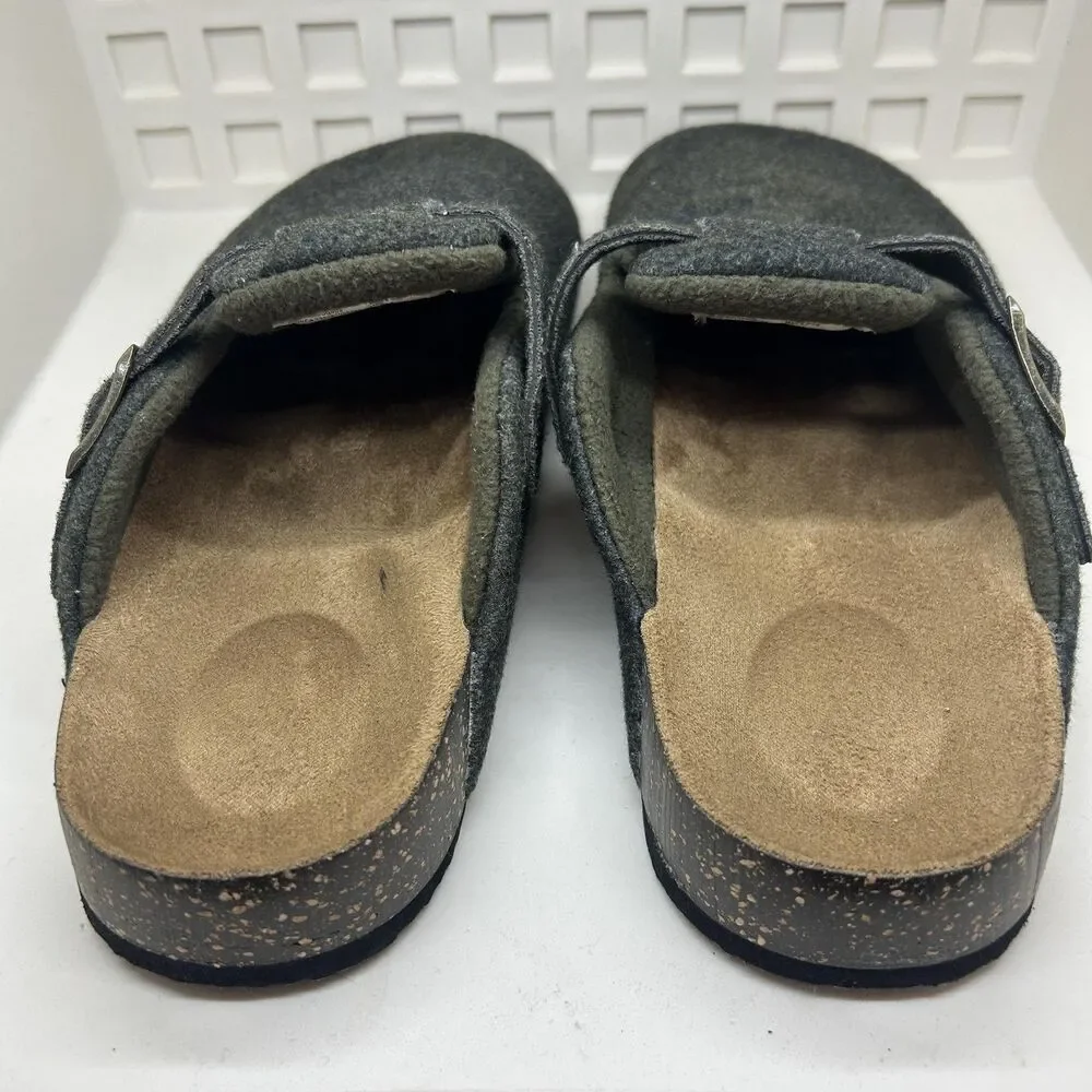 Camo Clog Shoes Mens Size‎ 11 Gray Buckle Cork Footbed Slip On Slippers Comfort